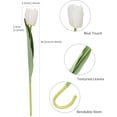 thumbnail image 2 of White Flowers Artificial Tulips Real Touch Tulip Bouquets in Bulk Fake Tulips Flowers for Home Kitchen Decoration Wedding Party with Box, 2 of 5