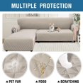 thumbnail image 3 of CHOK L-Shape Sofa Slipcover Sectional 3 Seater Chaise Cover Pet Dogs Couch Protector  (Black Large), 3 of 10