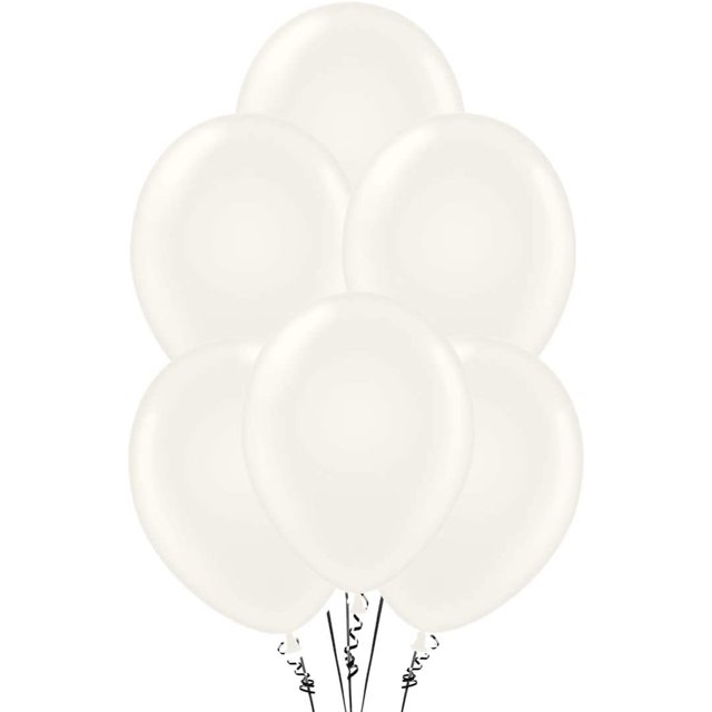 PMU Balloons 17 Inch PartyTex White Premium Helium Quality Latex