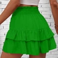 thumbnail image 4 of Women's Flowy Ruffle Shorts Boho Tiered High Waisted Paperbag Summer Beach Shorts with Pockets, 4 of 5