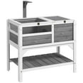thumbnail image 2 of PawHut Tortoise Habitat Enclosure for Indoor W/ Shelf, Tray, Light Gray, 2 of 9
