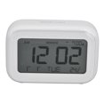 thumbnail image 2 of Mini reloj despertador digital con pantalla LCD y función de repetición, formatos 12/24 h, ideal para dormitorio, viajes, oficina, color blanco., 2 of 14