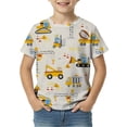 thumbnail image 2 of lnmuld Boys Dinosaur Construction Truck Short Sleeve Crew Neck T Shirt 3-4 Years,Beige, 2 of 3