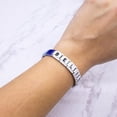 thumbnail image 2 of FROG SAC Italian Charm Word Bracelet for Girls, Stainless Steel Tile Letter Friendship Bracelets for Women, 9mm Modular Link Charms Jewelry for Teens, Cute Stretch Affirmation Accessories, 2 of 7