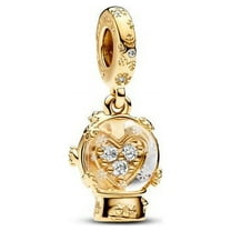 Pandora Heart Snowflake Snow Globe Dangle Charm