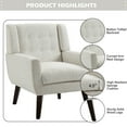 thumbnail image 4 of DREAMSIDEA Accent Chair Modern Upholstered Armchair for Living Room Button Tufted Reading Chair Bedroom Dorm Office,Beige, 4 of 6