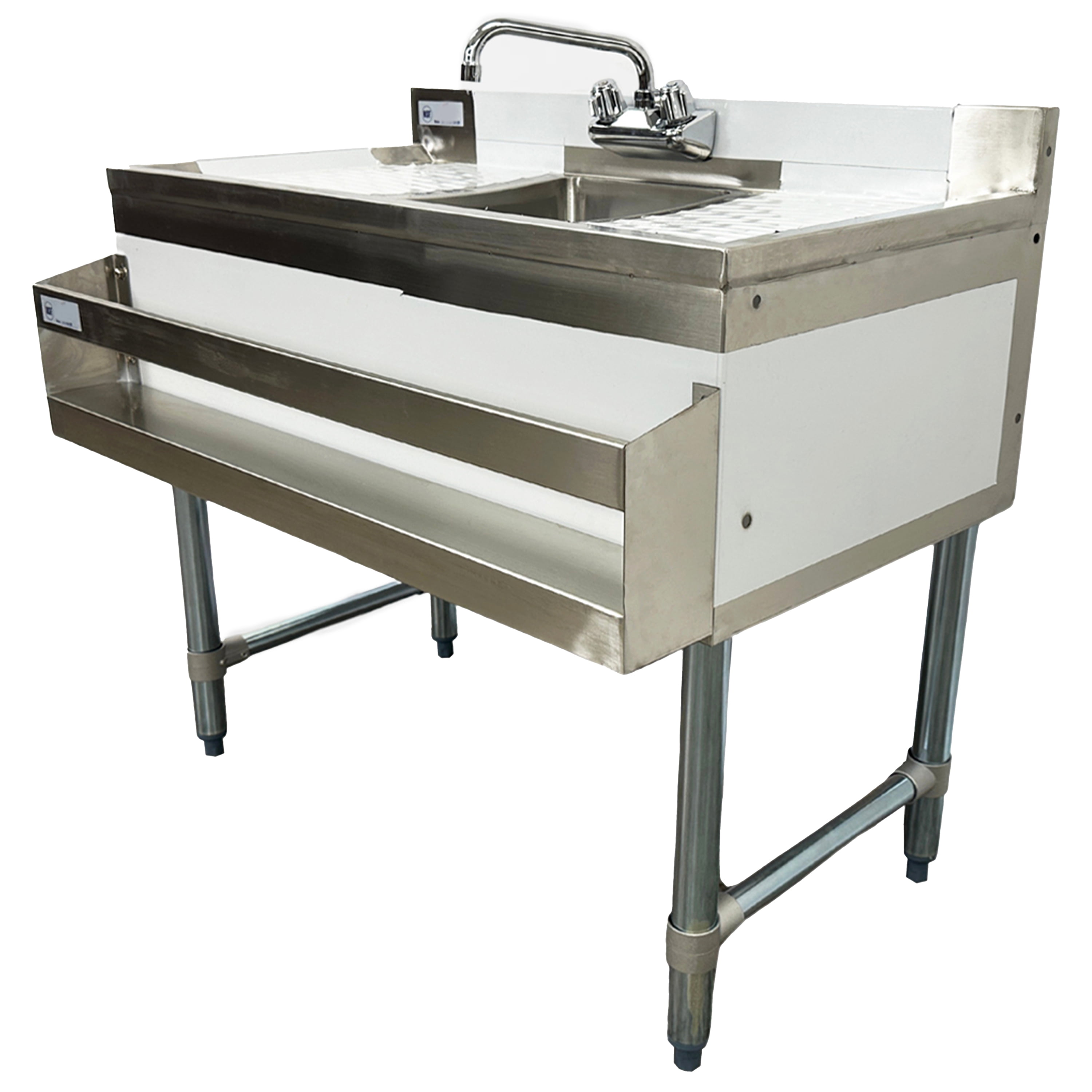 NSF Utility Sink, 36''x23''x33'' Free Standing Kitchen Sink, Compartment Bar Sink with Faucet