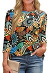 Orange Black Floral