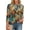Orange Black Floral, variant on Womens Plus Size Tops 3/4 Sleeve Pleated Dressy Blouses Crew Neck Casual Tunic Tops Summer Shirts