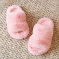 thumbnail image 5 of Cdudpw Boys Girls Fuzzy House Slippers Cute Comfy Faux Slip On Fluffy Plush Open Toe Home Slides for Kids Indoor Outdoor Warm Shoes(W227-Pink), 5 of 5