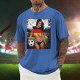thumbnail image 2 of TSADFHJI Chemises pour Hommes Manches Courtes Drapeau d'Allemagne Imprimé Manches Courtes Col Rond T-Shirt Floral Tendance Mode Chemise de Base m Bleu, 2 of 6