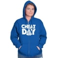 thumbnail image 4 of Cheat Day Pizza Fitness Food Craving Unisex Plus Size Zip Hoodie Brisco Brands 4X, 4 of 6