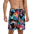 thumbnail image 2 of Gaeub Tropical Palm Leaves Printed Men's Short Pajama Pants, Lightweight Lounge & Sleep Bottoms Keep You Cool - 3X-Large, 2 of 9