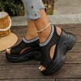 thumbnail image 3 of Dakaela Women's Sport Sandals Comfortable Orthopedic Platform Wedge Walking Shoes with Arch Support Memory Foam Plantar Fasciitis Summer Sneakers Black 6.5, 3 of 8