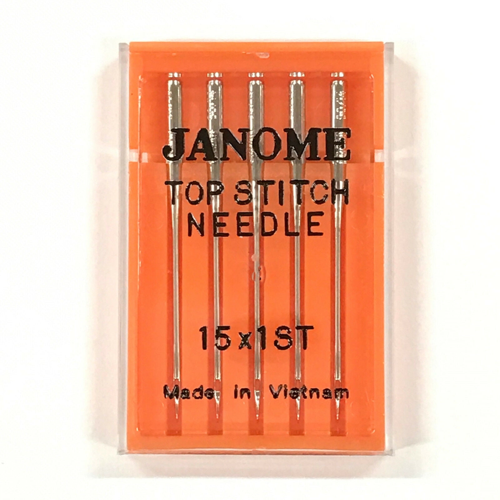 Janome 15X1ST Top Stitch Home Sewing Machine Needles, Large-Eye - 5/Pk