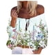 thumbnail image 1 of Blusa floral con volantes para mujer, de gran tamaño, sexy, con hombros descubiertos, farol, tops fluidos Fridja hj609, 1 of 6