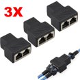 thumbnail image 1 of RJ45 Splitter Adapter 1 to 2 Ways Dual Female Port CAT5/6/7 LAN Net Connect, 1 of 7