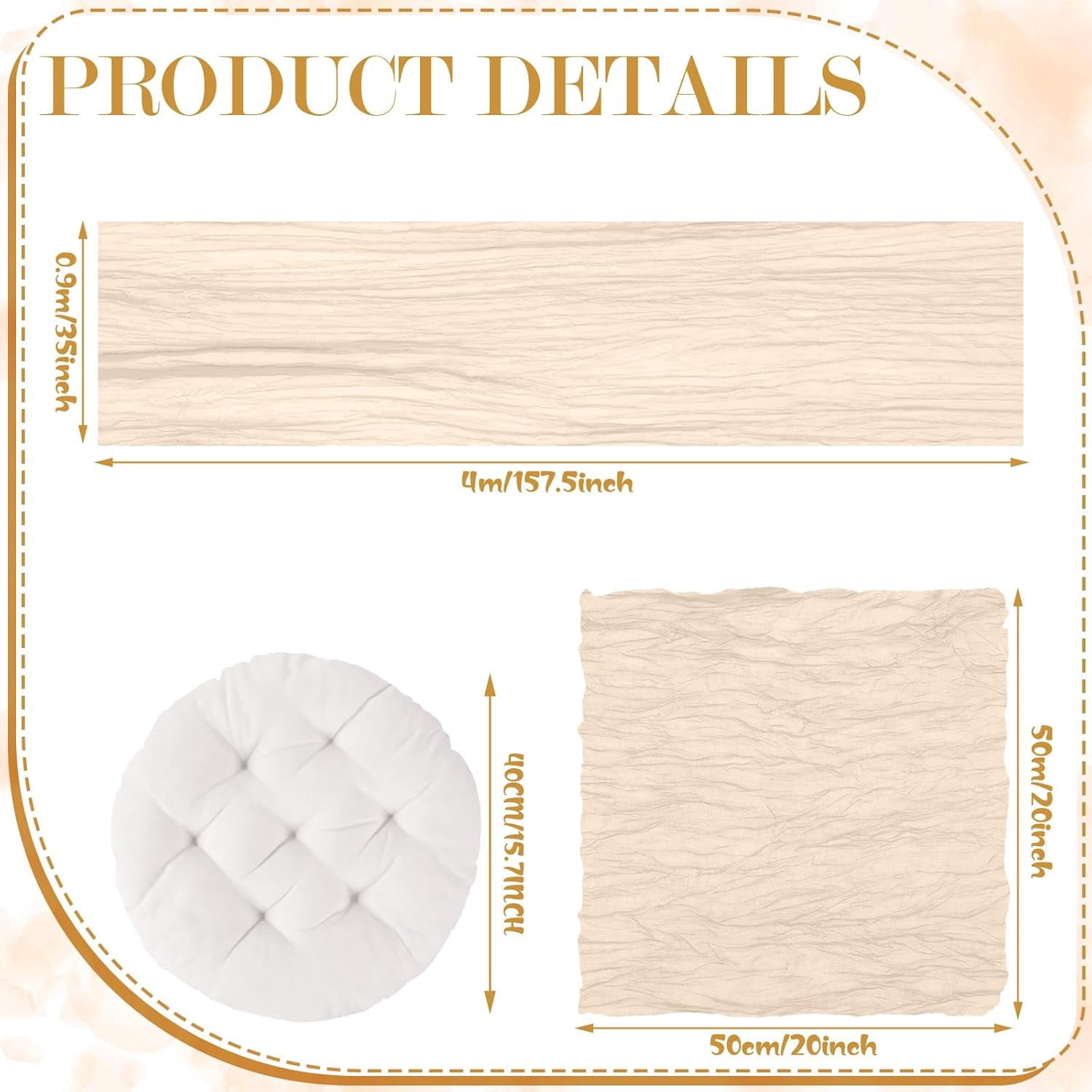 91 x 71'' Extra Large Outdoor Picnic Blanket with Beige Table Runner 6 Napkins and 6 Beige Floor Pillows Cushions for Picnic Party Camping Wedding Bachelorette Birthday Baby Shower Decor