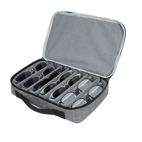 Portable Adjustable Eyeglass Organiser Box For Sunglass And Carrying Case With Soft Lining