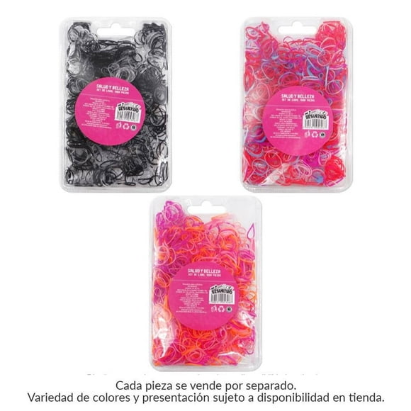 Set de ligas elásticas Prichos para el cabello 1,000 pzas