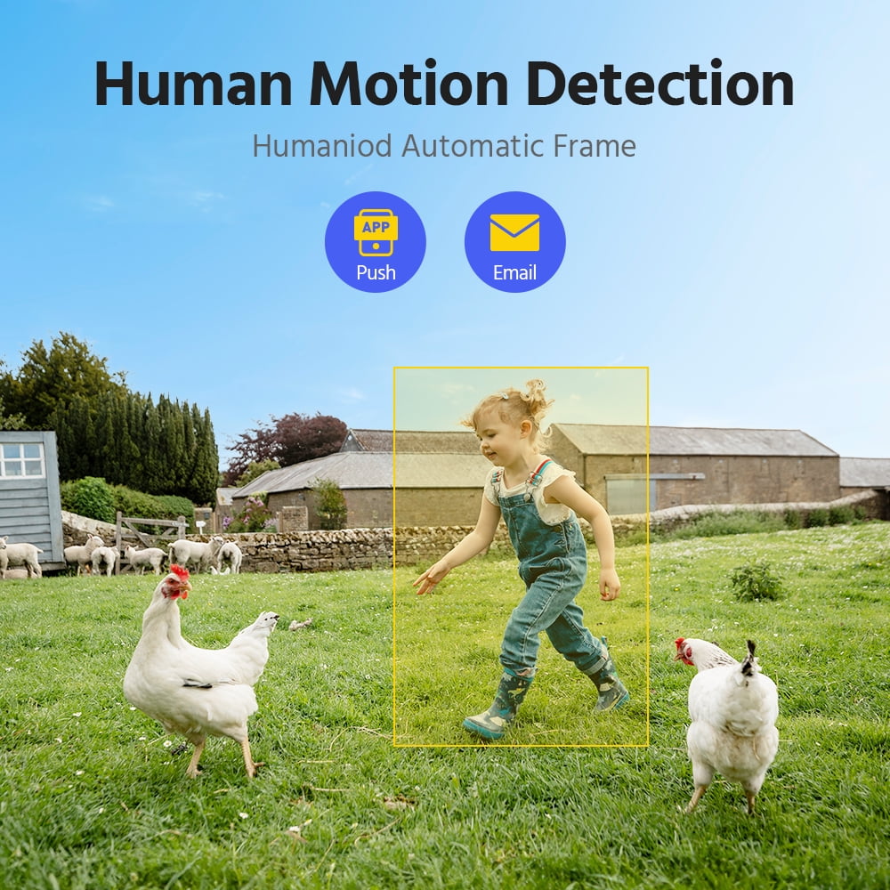 ANNKE 4MP 2K Wireless Security Camera Outdoor, 5MP 2-Cam Kit Solar Surveillance System, PIR Human Detection, 360° Pan&Tilt, Compatible with Alexa, Color Night Vision, No Monthly Fee