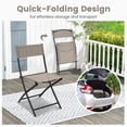 thumbnail image 6 of Spaco Patio Folding Chairs Set of 4 Lightweight Camping Chairs with Breathable Seat-Brown, Outdoor Stackable Dining Chairs for All Weather, Breathable Garden Outdoor Furniture for Backyard Deck, 6 of 7