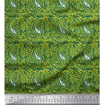 thumbnail image 1 of Soimoi Polyester Crepe Fabric Leaves & Paisley Block Print Sewing Fabric Yard 52 Inch Wide, 1 of 3