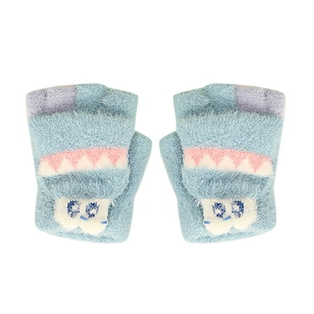 

Heiheiup Winter Children S Gloves Female Thick Warm Gloves Male Middle And Small Children Cute Cartoon Split Finger Gloves Ice Bibs