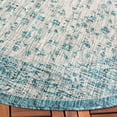 thumbnail image 3 of SAFAVIEH Courtyard Kebo Traditional Indoor/Outdoor Area Rug, 5'3" x 5'3" Round, Teal/Cream, 3 of 9