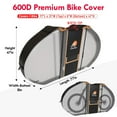 thumbnail image 3 of IC ICLOVER Bike Cover for Transport on Rack, Bicycle Cover Outdoor Storage Waterproof for Transport 1 Bikes on Car Rear, with Visible Tail Lights Window, 3 of 9