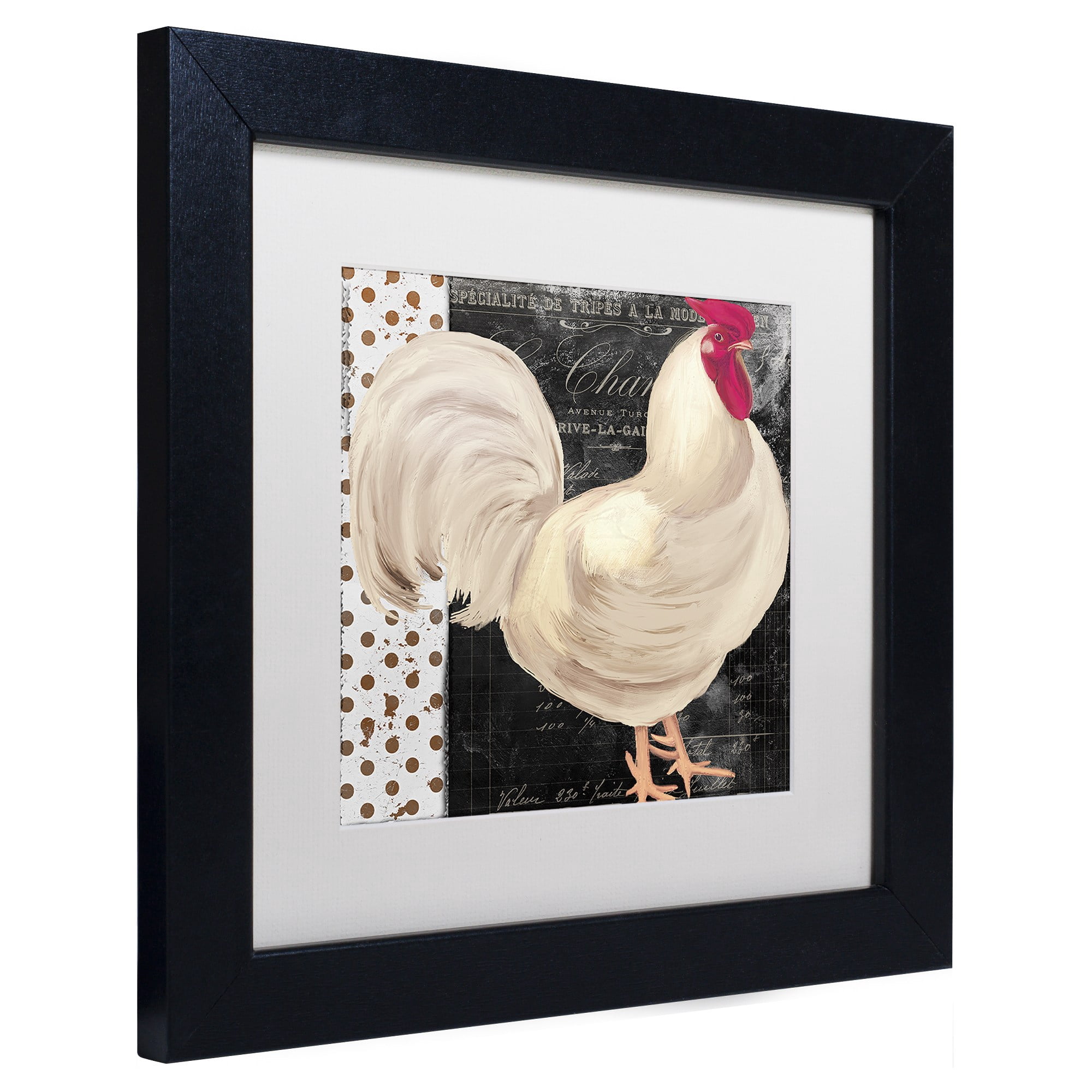 Trademark Fine Art "White Rooster Caf? I" Canvas Art by Color Bakery White Matte, Black Frame