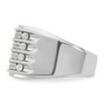 thumbnail image 5 of Auriga Fine Jewelry 14K White Gold Men's and Grooved 4-Row 1 1/5 Carat Diamond Ring Size 10, 5 of 7