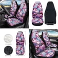 thumbnail image 2 of HUIACONG Butterfly Cherry Blossom Foldable Car Seat Covers Full Set Easy to Install Steering Wheel Cover Trash Can Seat Belt Pads Cover Rearview Mirror Cover Auto Interior Accessories Set of 12, 2 of 6