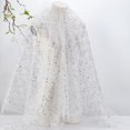 thumbnail image 4 of Tela de malla con lentejuelas blancas brillantes de 51 pulgadas, tela de tul bordado cuadrado, tela de malla a cuadros, tela de encaje dorado, 4 of 9