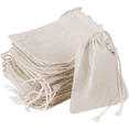 thumbnail image 1 of Natural Unbleached Cotton Drawstring Bags, Soft Material Reusable Muslin Sachet Bag for Party Wedding Gifts Storage, 1 of 7