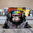 thumbnail image 2 of Fenyluxe Monkey Music Ideal Comfy Throw Blanket Excellent Hand Feel All Seasons Gifts 50x60in, 2 of 6
