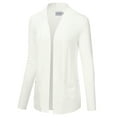 thumbnail image 2 of JJ Perfection Women's Solid Knit Open Front Cardigan With Pockets (Plus Size Available), 2 of 4