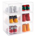 thumbnail image 1 of Caja de almacenamiento para zapatos de mujer y hombre, de plástico, plegable, apilable, para zapatillas, organizador de zapatos, 3 unidades, 1 of 3