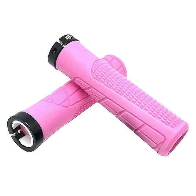 Manillar de bicicleta de montaña con bloqueo de goma y plástico duro antideslizante.