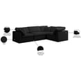 thumbnail image 2 of Maklaine Contemporary Velvet Modular Sectional in Black Finish, 2 of 8