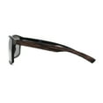 thumbnail image 3 of Mens Brushed Woodgrain Texture Plastic Rectangle Sport Sunglasses Black Brown Yellow Mirror, 3 of 4