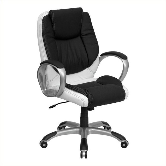 Scranton Chaise de Bureau Pivotante & Co Noir et Blanc