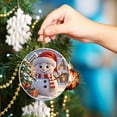 thumbnail image 4 of hulanddfd Snowman Ornament, Round Christmas Tree Decoration Acrylic Snowman Hanging Decoration for Xmas Home Party A-2, 4 of 4