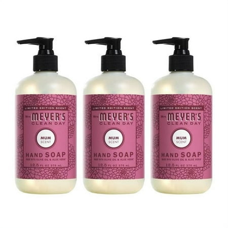Mrs. Meyer's Clean Day Liquid Hand Soap, Mum, 12.5 Fl Oz (Pack of 3)