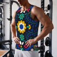 thumbnail image 5 of KLL Colorful Mexican Flower Print Men's Muscle Gym Workout Stringer Tank Tops Bodybuilding Fitness T-Shirts Tank Tops Men-XX-Large, 5 of 7