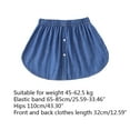 thumbnail image 5 of Women Layered Decorative Skirt Buttons Cotton Denim Blue A-Line Flared Curved False Hem Detachable Elastic Waist Apron, 5 of 9