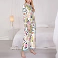 thumbnail image 3 of Kdxio Spring Flowers Birds Women's Pajama Sets Long Sleeve Button Down Sleepwear Nightwear Soft Pjs Lounge Sets-Large, 3 of 7