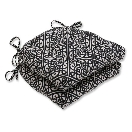 UPC 751379588988 product image for Pillow Perfect Lace It Up Ebony 16 x 15.5 in. Reversible Chair Pad - Set of 2 | upcitemdb.com