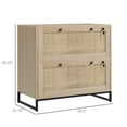 thumbnail image 3 of Vinsetto 2 Drawer File Cabinet with Lock, Vertical Filing Cabinet with Keys, Rattan Drawers and Adjustable Hanging Bar for Letter, A4 and Legal Size Paper, Natural, 3 of 9