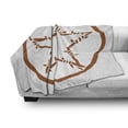 thumbnail image 3 of Texas Star Soft Flannel Fleece Blanket, Barbed Wire Style Star in a Circle Western Themed Monochrome Motif Borders, Cozy Plush for Indoor and Outdoor Use, 50" x 60", Brown and White, by Ambesonne, 3 of 6